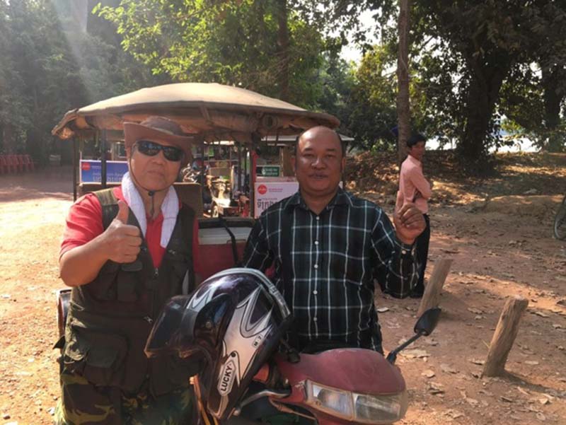 連續三天都是麻煩這位柬埔寨的Tuk Tuk司機幫我週旋在大、小吳哥及女皇宮(楊正寬)