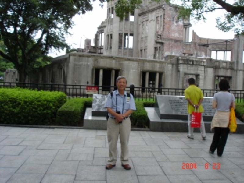 原爆後的廣島產業紀念館及國立廣島原爆死沒者追悼平和祈念館。圖／楊正寬