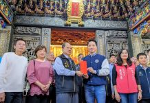 初九天公生 蔣萬安前往松山奉天宮走春向市民拜年 (圖/臺北市政府秘書處)