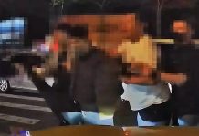 「帝王差點駕崩」怒踹車慘遭4壯漢強行押走 (圖/取自爆料公社)