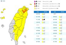 氣象署今(9/23)日發布豪雨特報 (圖/氣象署)