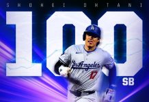 大谷翔平美職第100次盜壘!刷新個人紀錄 (圖/取自LasMayores X)