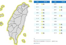 氣象署今(10/22)日發布陸上強風特報 (圖/氣象署)
