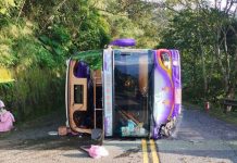 快訊/「1命危3受困」宜蘭太平山遊覽車驚爆交通意外 ! (圖/取自臉書)