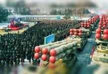 北韓有能力援俄1000萬發炮彈? 有消息指出俄羅斯向北韓尋求武器支援。圖為北韓 30 門大口徑火箭砲。( 翻攝自朝中社)