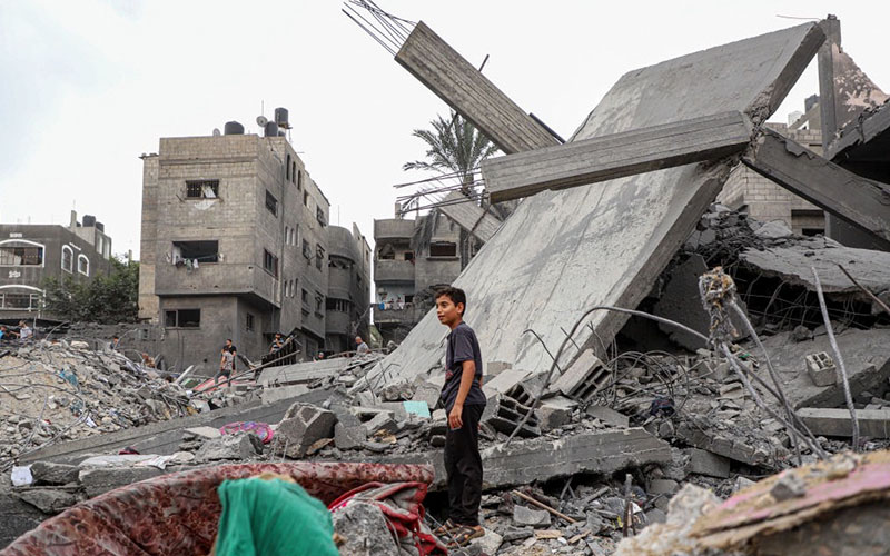 以色列再次轟炸加薩。（新華社）