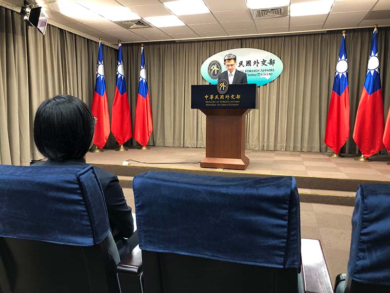 外交部舉辦例行記者會。圖/張英傑攝