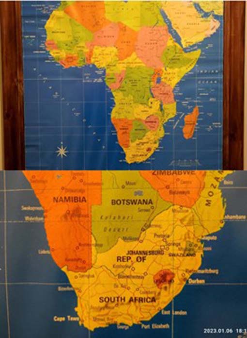 史瓦帝尼北、西、南三面均為南非共和國所包圍，東北面則與莫三比克共和國接壤。(楊正寬)