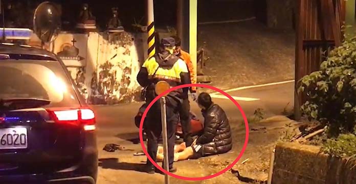 曾文彥縱火,自己也遭灼傷。(圖/記者陳聖璋翻攝)