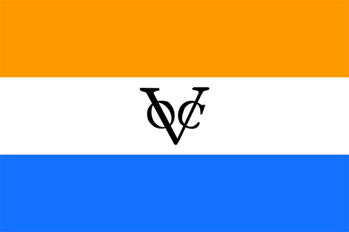 有荷蘭東印度公司徽章的旗幟(網路)