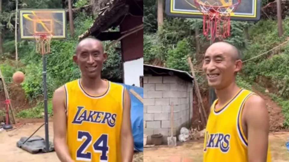 村BA熱賽中，有「貴州Kobe」之稱的球員網紅，和美國NBA的柯比還真有些神似。圖／翻攝自YouTube