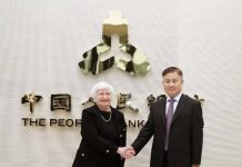 新官上任第一把火!人行新行長潘功勝救市 下調房貸利率、自備款比率 圖為潘功勝7月9日以人行黨組書記、國家外匯管局長身份,與到訪的美國財長葉倫會面。圖/取材中國人民銀行官網