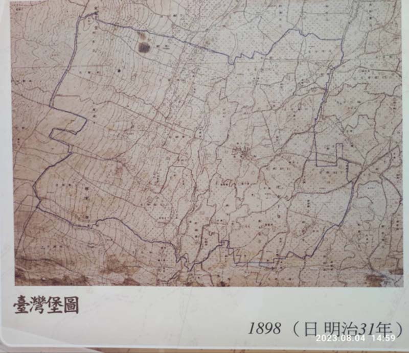 日本明治31(1898)年臺灣堡圖的西屯(西屯區公所)