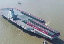 福建艦將海試 央視稱三航母已無法滿足中國海軍 中國第三艘航母「福建」艦。圖/取自央視截圖