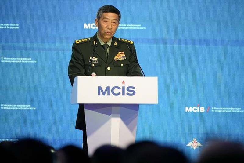大陸國防部長李尚福出席莫斯科國際安全會議（MCIS-2023）時稱，「以台制華」註定要失敗，顯然針對美國。圖／新浪網