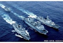 環時社評:美為台設置佈滿利刃但鋪上鮮花的陷阱 針對美國對台實施「外國軍事融資計畫」,環時認為就是要激怒北京,讓台灣變成一條插著星條旗的軍艦。圖為中共對台演習場景。圖/網易