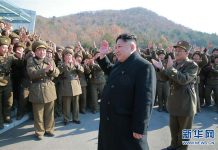 北韓首艘核潛艦下水 南韓:不像能正常運作 北韓領導人金正恩稱,金君玉英雄艦是讓無恥的敵人感到恐怖的威懾力量。圖/取自新華社