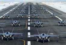 威懾大陸 美國空軍將建立5個新團隊 美國猶他州的希爾空軍基地舉行「大象漫步」飛行演習,52架F-35A參與。圖/取自第388阿富汗聯隊臉書