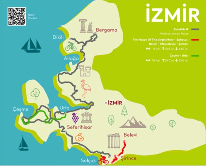 土耳其伊茲密爾（İzmir）這座集壯麗的海岸線、可愛的海濱小鎮、非凡的自然景觀與雄偉的古城於一體的城市，正在為2023年歐洲單車路線網路（EuroVelo）暨騎行旅遊大會做著準備。圖／土耳其旅遊促進和發展局提供