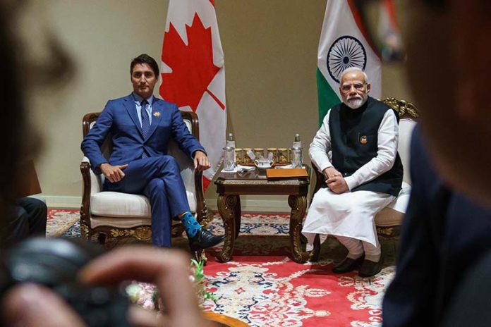 加拿大總理杜魯多與印度總理莫迪在G20峰會的場邊談話極為冷淡。圖／取自Justin Trudeau粉絲專頁