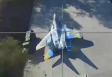 俄羅斯無人機侵襲烏克蘭空軍基地 擊毀MiG-29戰機 俄羅斯神風無人機成功偷襲停在機場的烏克蘭MiG-29戰鬥機。圖/取自Twitter