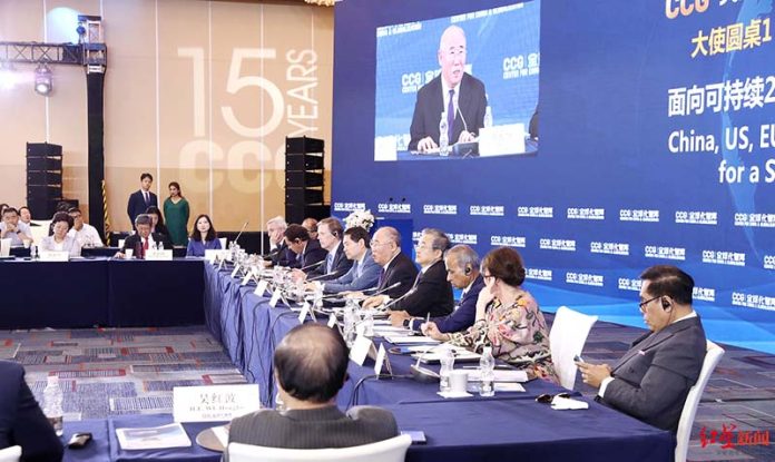 中國氣候變化事務特使解振華在「第9屆中國與全球化論壇」發言。圖／取自紅星新聞