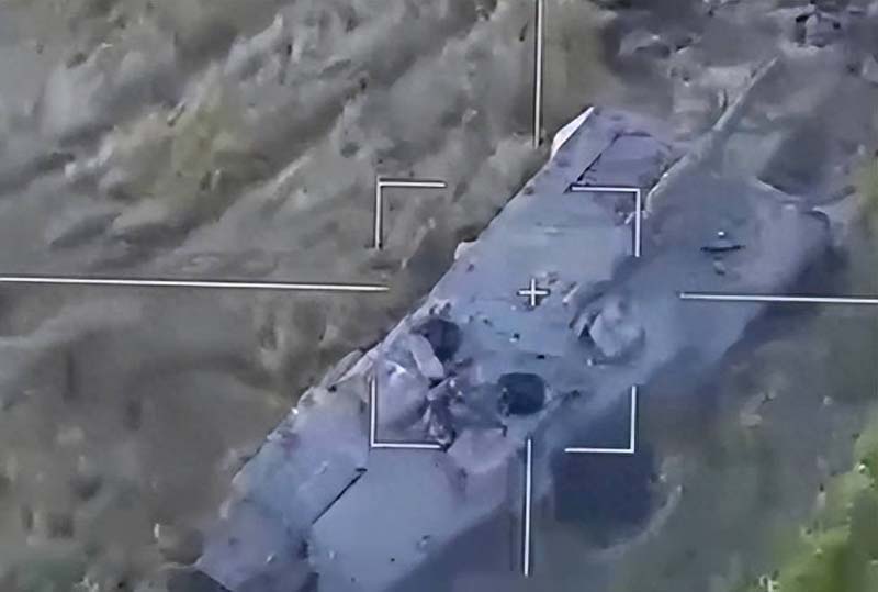 德國援助烏克蘭的豹式坦克視頻截圖。圖／俄羅斯衛星通訊社