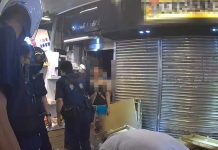 影/不爽攤販前女友不借錢 醉男砸攤遭社維法送辦 圖/大安分局提供
