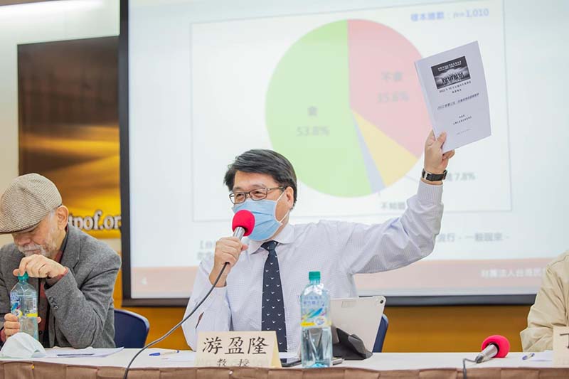 台灣民意基金會最新民調顯示，三腳督情況下，和上月相比，民進黨總統參選人賴清德支持度重挫10個百分點，顯示進口蛋風暴的殺傷力不小。圖／引自游盈隆臉書