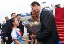 帝國主義炮火打不到!中國讓敘利亞重回世界 敘利亞總統巴沙爾21日中午抵浙江杭州,準備出席亞運開幕式。圖/新華網