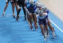 競速溜冰男子3000公尺接力賽 中華再奪一金 競速溜冰男子3000公尺接力賽 中華再奪一金。圖/中華奧會提供
