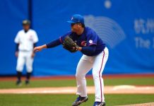 【杭州亞運】中華棒球隊三連勝 15比0「摳倒」香港 中華棒球隊對香港隊比賽,先發投手賴柏瑋。圖/中華奧會提供
