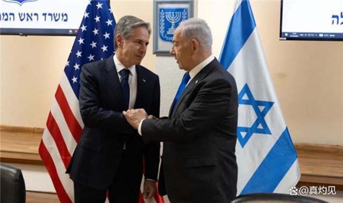 美國國務卿布林肯訪以色列，並會見以色列總理納坦雅胡表達支持，但其將哈瑪斯與「911事件」類比，卻引起美媒反感，認為是不尊重911事件親歷者感受。圖／引自微博