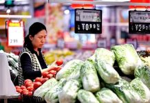 大陸今年前三季GDP增長5.2% 持續復甦 大陸今年前三季GDP平均增長5.2%,穩中向好。其中消費物價指數上漲0.4%,物價上漲表現平穩,圖為民眾在超市採購。圖/中新社