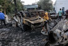 聯合國要求人道停火 美1票否決批「未提以色列自衛權」 加薩醫院遇襲,造成數百人傷亡,引起全球譁然。圖為18日拍到的遇襲醫院現場。圖/取自新華社