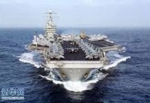 警告伊朗別妄動 拜登命令第三艘航母開往中東 美軍第三艘航艦派往波斯灣,監視伊朗的動作。圖/新華社