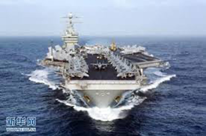 美軍第三艘航艦派往波斯灣，監視伊朗的動作。圖／新華社