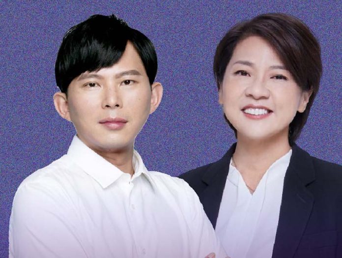 民眾黨總統參選人柯文哲競選總幹事黃珊珊（右）、前立委黃國昌(左）打頭陣，分列不分區第1、2名。圖／取自Facebook