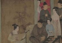 食不厭精、膾不厭細、但厭俗! 韓熙載夜宴圖中的琵琶,五代南唐顧閎中畫作之宋摹本局部。圖/故宮博物院藏