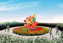 龍來走春! 南瀛綠都心、永康公園 綠雕花海喜迎賓 圖/台南市政府