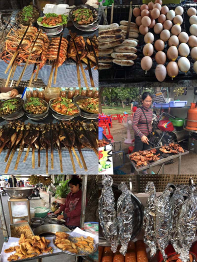 柬埔寨人跟東南亞一樣很喜歡吃燒烤食物。圖／楊正寬