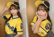 日本 AV 女優小那海綾表白中信兄弟! 粉絲:期待你來台! 小那海綾身穿「中信兄弟球衣」。圖/073ay_a@IG