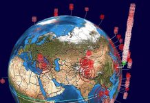 花蓮強震餘震頻繁 全球地震3D圖堆疊成101大樓 圖/翻攝自earthquake3d網頁
