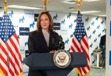 賀錦麗首場造勢 人氣激增超越川普 圖/X @KamalaHarris