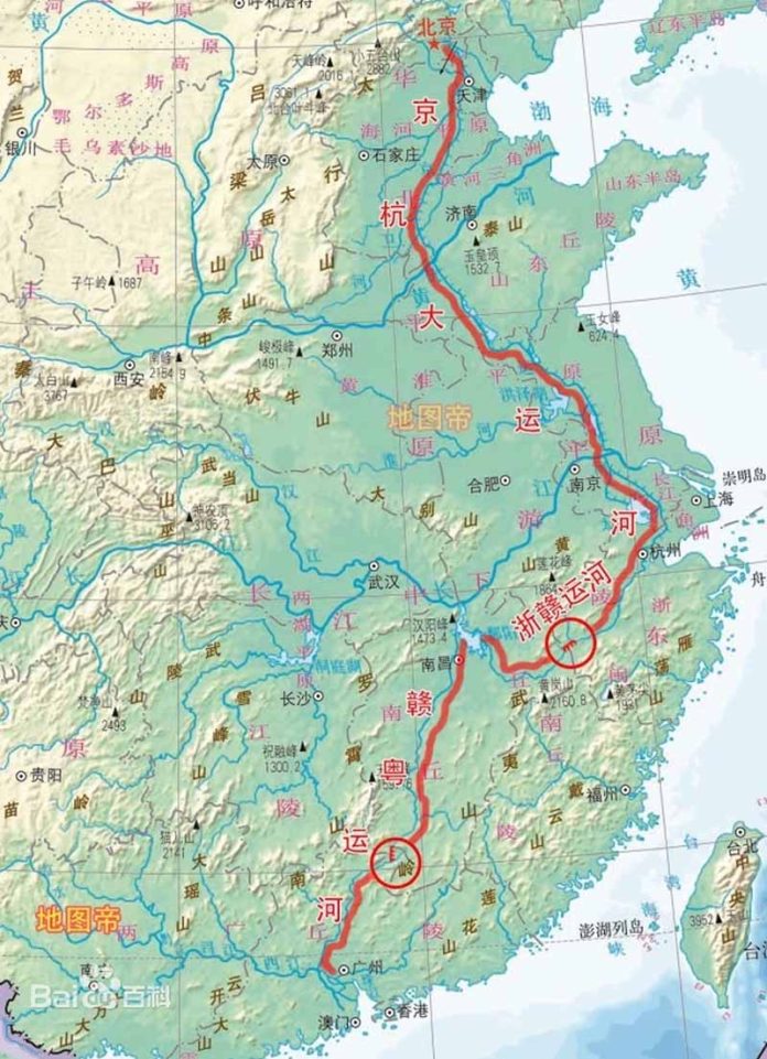 浙贛粵運河由贛粵運河、浙贛運河組成，全長約1988公里，在江西境內1168公里，約佔60%。