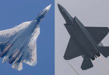 國戰會論壇/從珠海航展看科技戰爭發展趨勢(張明睿) 俄製蘇(Su)-57(左)和陸製殲-35A(右)隱形戰機在本屆珠海航展中雙雙亮相,成為各方關注的焦點。
