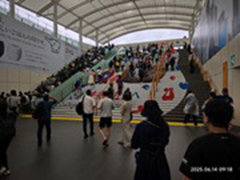 雖然我們九點就抵達終點夢洲,但已經人山人海(楊正寬)