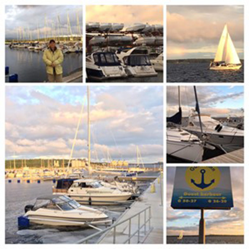 呂勒奧（Lulea)遊艇港，晚上八點多的夕陽無限美(楊正寬)