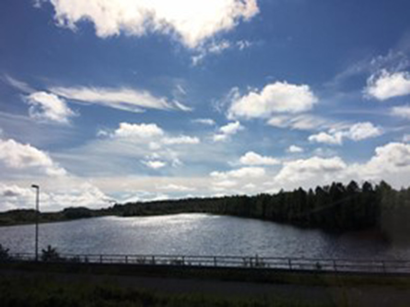 窗外所見不是森林就是湖泊。預計18:00就可以到達Rovanemi，拜訪聖誕老公公了。