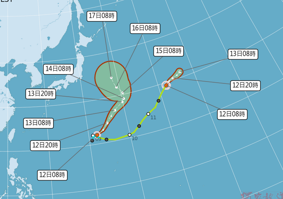 20260812昌鴻減為熱帶性低氣壓 南卡生成與琵鷺雙颱共舞 20260812昌鴻減為熱帶性低氣壓 南卡生成與琵鷺雙颱共舞